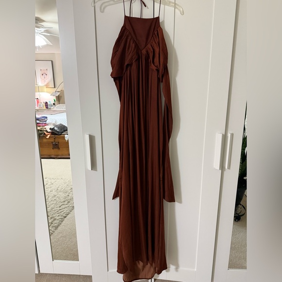 TIE-BACK HALTER MAXI DRESS XL Crimson - Picture 12 of 16